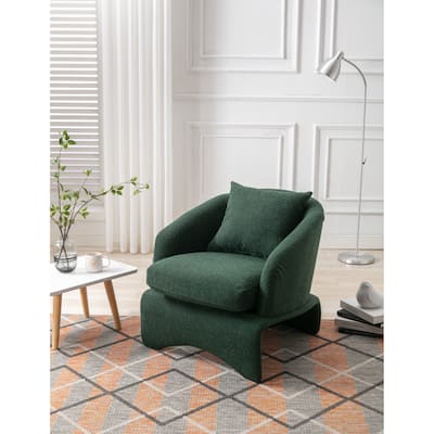 Upholstered Accent Chair with Removable Seat for Livingroom, Emerald