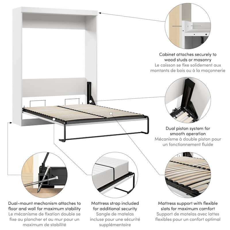 Edge 65W Queen Murphy Bed, Space-Saving Wall Bed by Bestar