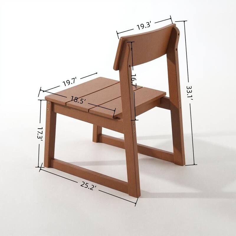 2-Pack HDPE Indoor/Outdoor Dining Chairs, All-Weather Garden & Patio Side Chairs with Modern Backrest