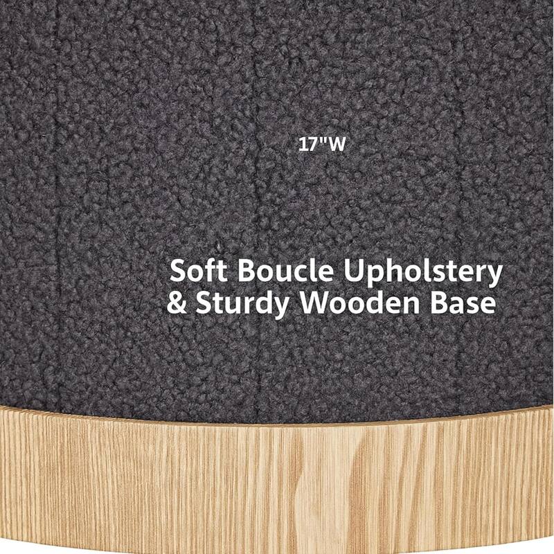 Aria Home Teddy Fabric Ottoman Coffee Table with Hidden Storage