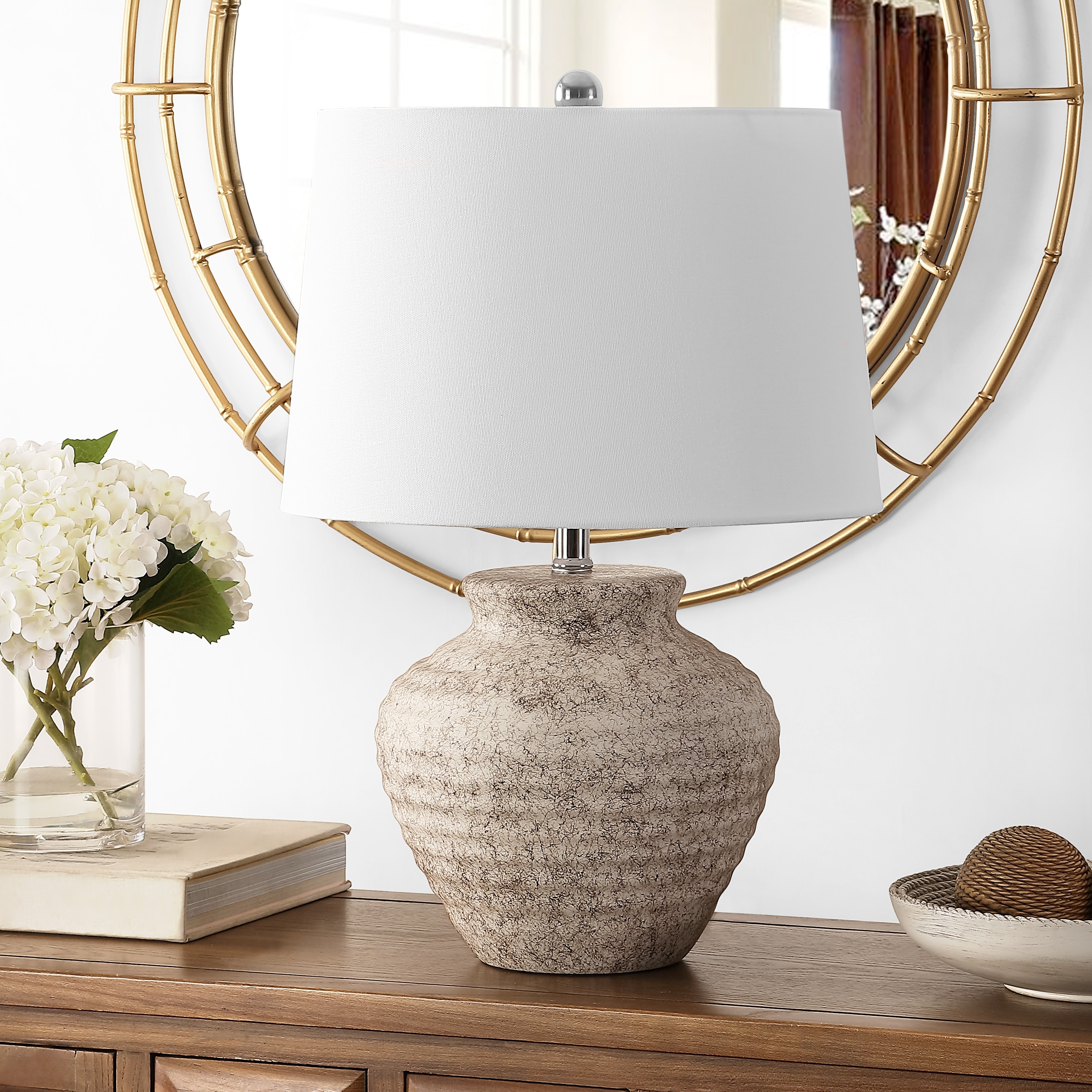 SAFAVIEH Lighting 22.5-inch Ledger Ceramic Table Lamp. - 15"W x 15"D x 23"H