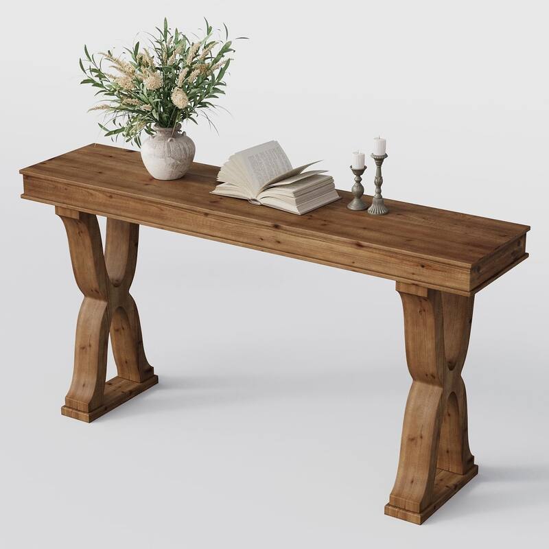 Solid Wood Console Table, Entryway Table, Long Sofa Side Hallway Foyer Table for Living Room