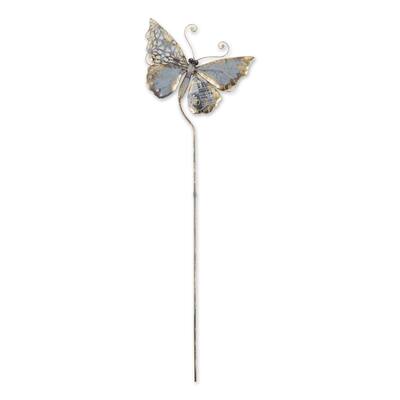 Butterfly Outdoor Garden Stake - 35.5" - Silver
