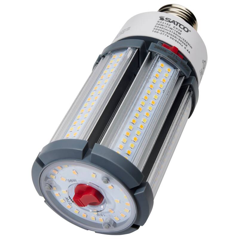 36/27/18 Wattage Selectable LED HID Replacement CCT Selectable Extended Mogul base 100-277 V - White