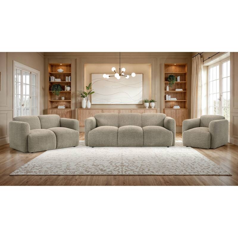 Dorset Upholstered Round Track Arm Sofa Set - N/A