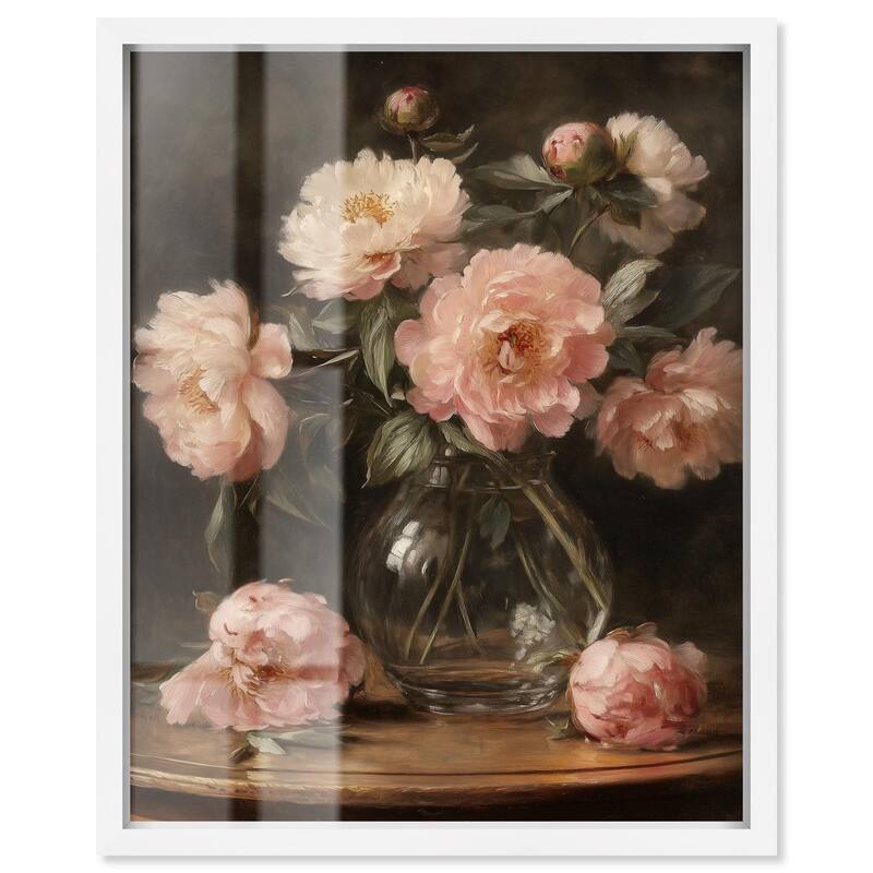 Vintage Velvet Vase Shadowbox by Art Remedy - White - 36" x 45"