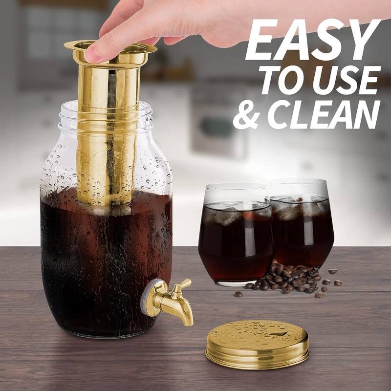 1.5 Liter Cold Brew Coffee Maker with Stainless Steel Mesh Filter