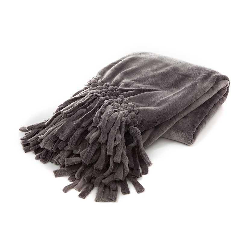 Gouchee Home Rio Throw Blanket - Charcoal