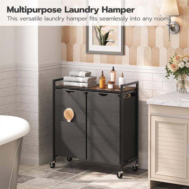 Laundry Sorter 2 Section - 27.6"L x 11.8"W x 30.3"H