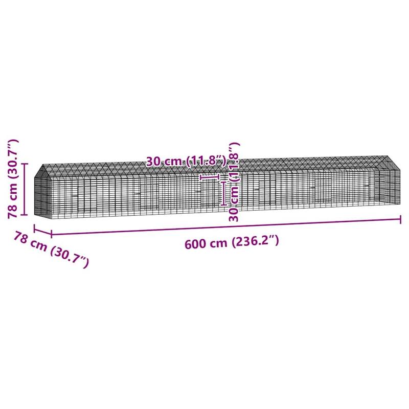 vidaXL Rabbit Cage Silver 400 x 78 x 78 cm Galvanised Steel
