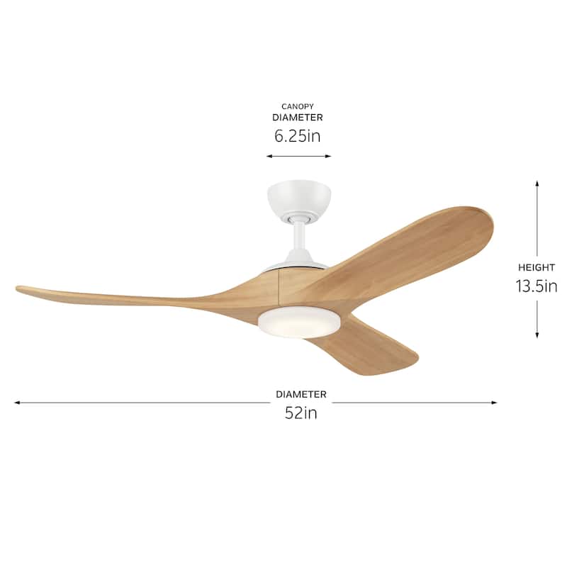 Kichler Lighting Mylo 53 Inch Ceiling Fan with Satin Etch Cased Opal Glass