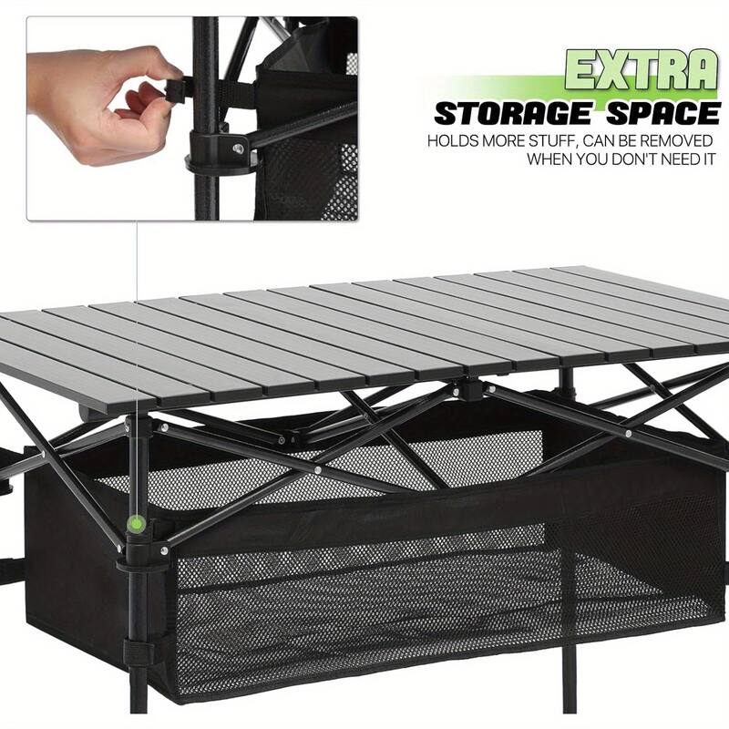 Adjustable Height Folding Table with Storage Bag