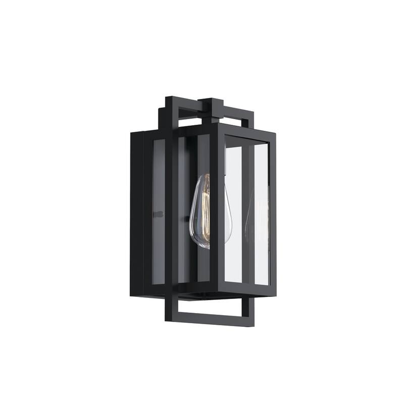 Kichler Goson 12 Inch 1 Light Wall Light with Clear Glass in Black