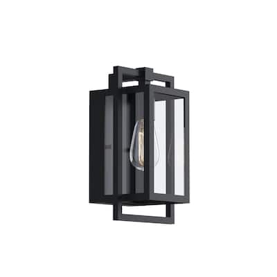Kichler Goson 12 Inch 1 Light Wall Light with Clear Glass in Black