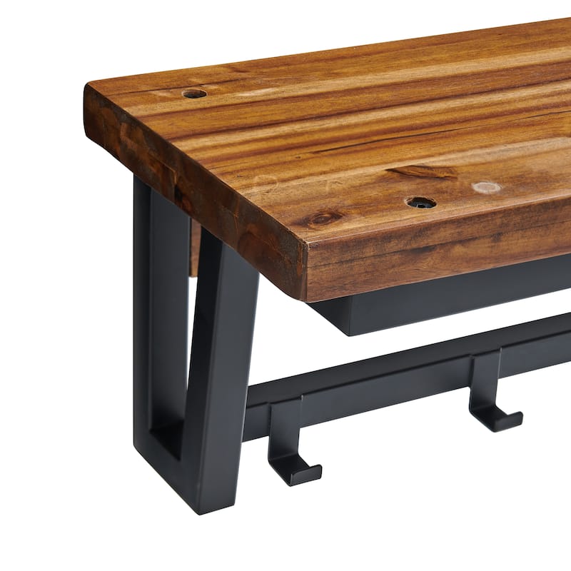 Carbon Loft Ciaravino 40-inch Rustic Wood Coat Hook and Bench Set