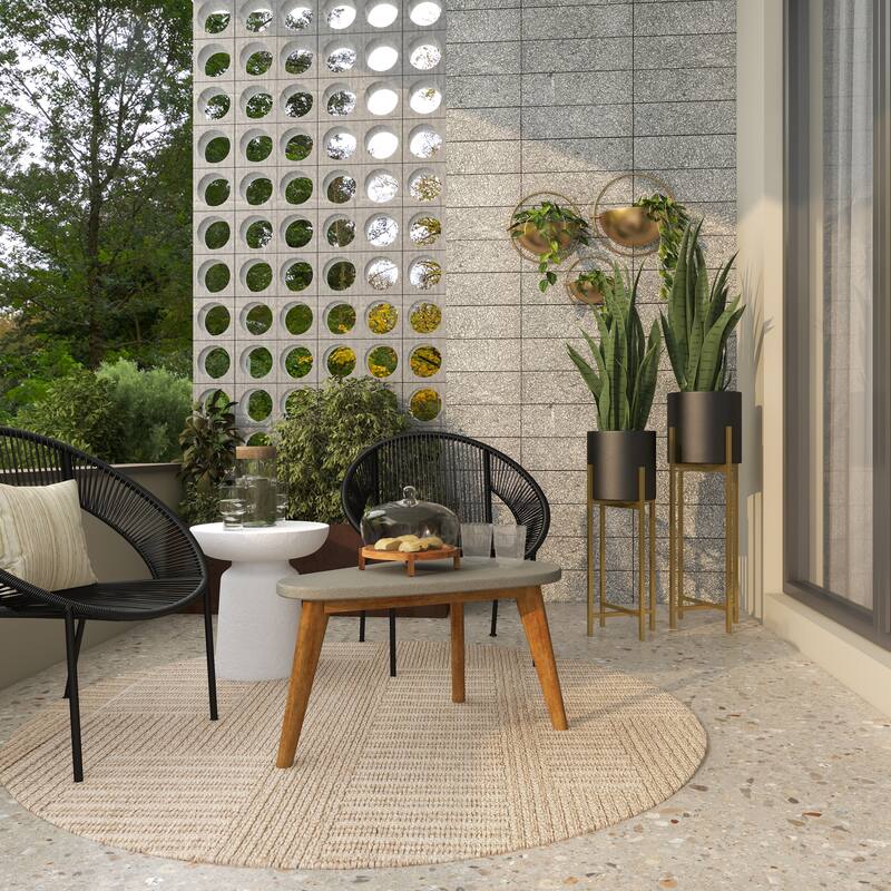 Metal Indoor Outdoor Planter with Removable Stand - Set of 2 Gold or Black- Roche River Decor