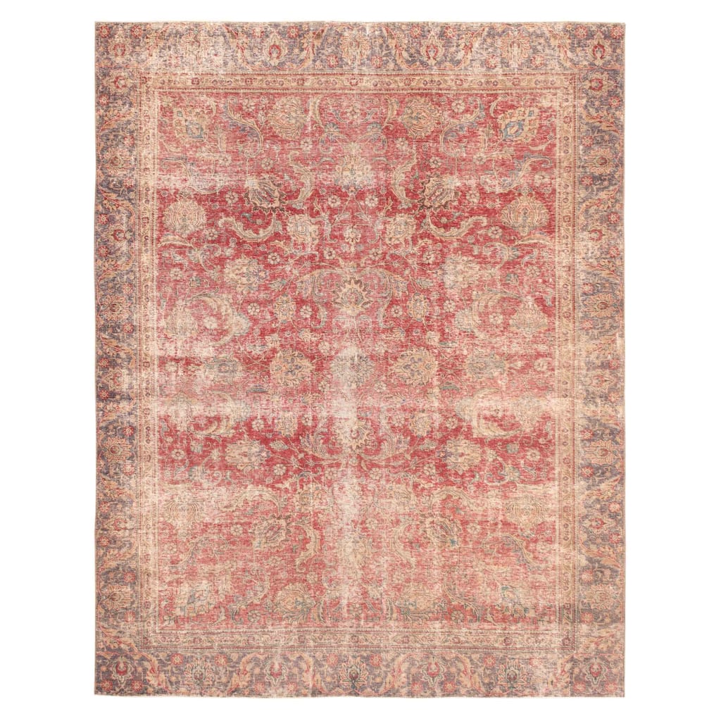 ECARPETGALLERY Hand-knotted Antalya Vintage Dark Red Wool Rug - 9'1 x 11'4