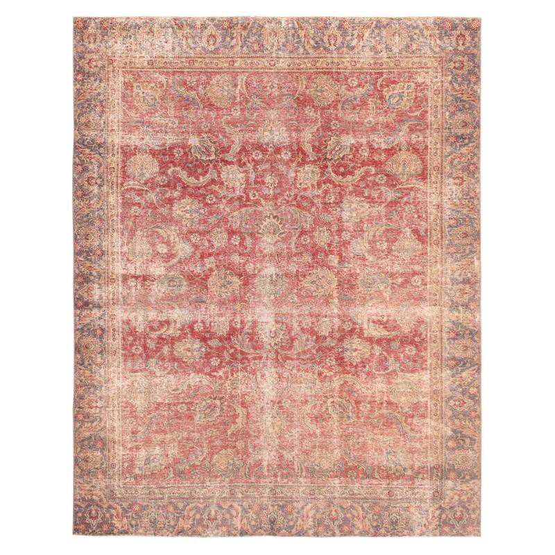 ECARPETGALLERY Hand-knotted Antalya Vintage Dark Red Wool Rug - 9'1 x 11'4