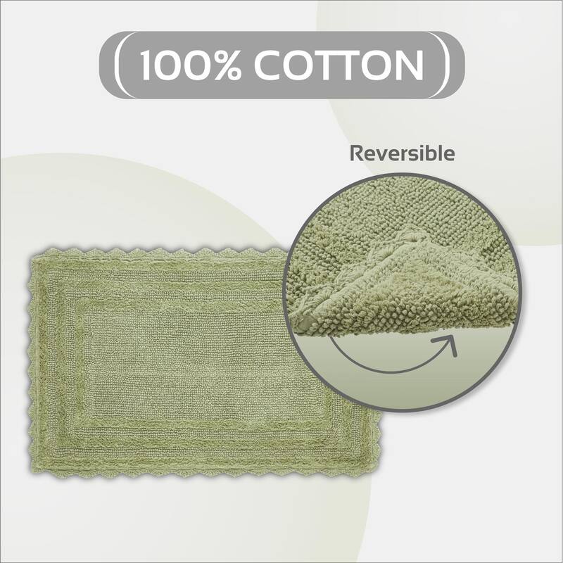 Better Trends Bath Rugs Set 100% Cotton Soft & Water Absorbent Tufted Bathroom Rug for Shower, Sink Bath Mats Lilly Crochet