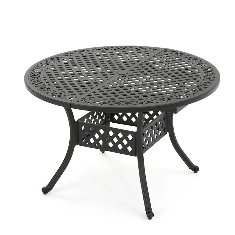 Roomfitters Outdoor Expandable Aluminum Dining Table with Elegant Design, Perfect for Patio and Garden Use