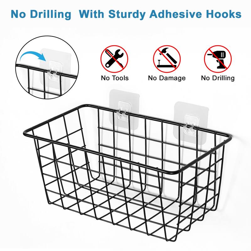 5 Pack Hanging Storage Basket, Bathroom Basket for Cabinet Storage