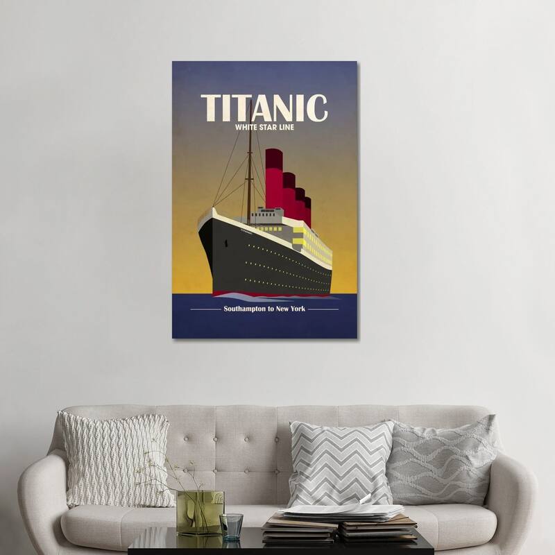 iCanvas "Titanic Ocean Liner Art Deco" by Michael Tompsett Canvas Print - 48x32x1.5