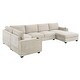 preview thumbnail 33 of 38, Irregular Corner U Shaped Sectional Sofa,Chenille Couch Set with Oversized Chaise