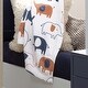 preview thumbnail 6 of 5, Lambs & Ivy Playful Elephant White/Blue Printed Fleece Baby Blanket