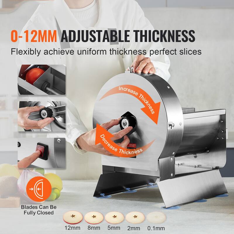 Electric Vegetable Slicer for Slicing Shredding Dicing and Slitting, with Cut-Resistant Gloves