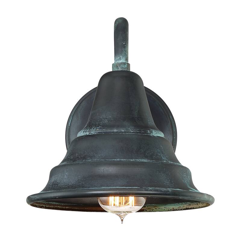 Carmel 1-Light Outdoor Wall Lantern in Aged Verde