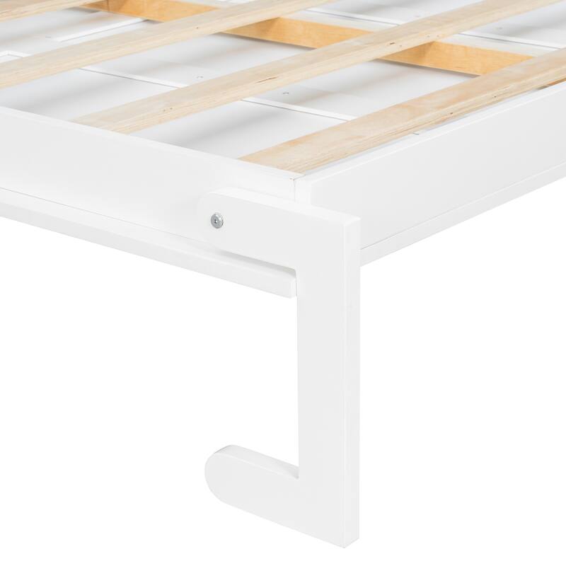 Queen Size Murphy Bed Wood Wall Bed Folding Bed with Storage Shelves