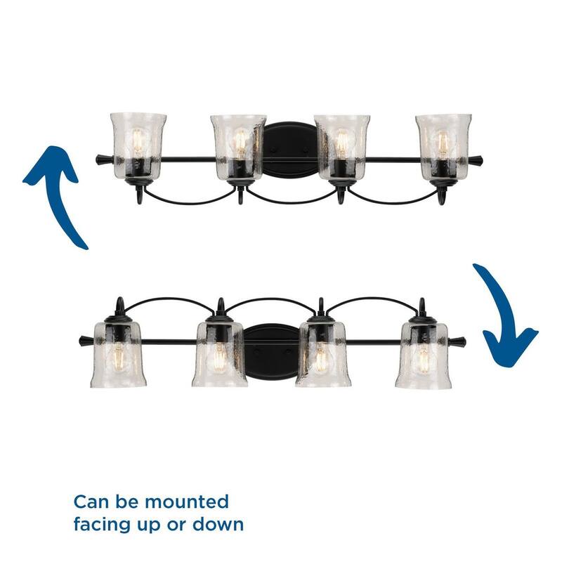 Bowman Collection Four-Light Black Vanity - 7.75"H
