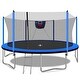 preview thumbnail 3 of 7, 15FT Trampoline with Basketball Hoop Inflator and Ladder, 6pcs extra safety net pole sleeves- Blue