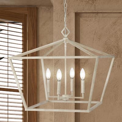 Floyd 4-Light Adjustable Iron Rustic Glam LED Pendant, by JONATHAN Y