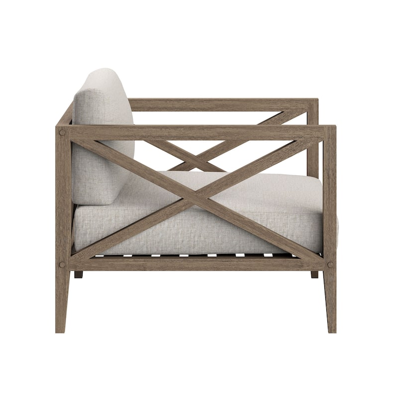 Northlake 3-Piece Outdoor Patio Teak Wood Furniture Set with Armchair and Side Table