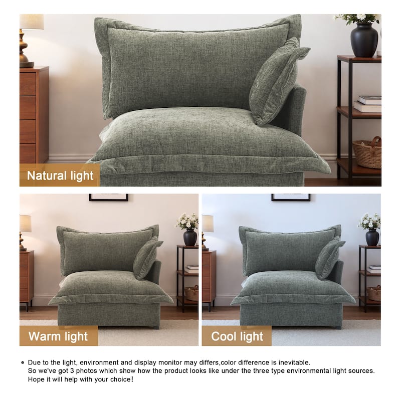 Double Layer Cushion Comfy Cloud Modular Sectional Sofa Couch Ottoman