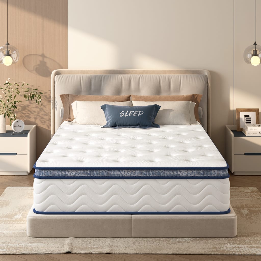 GDFStudio - Thalassa 12 Inch Hybrid Memory Foam Mattress,Individually Pocketed Innerspring