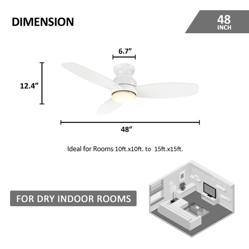 CARRO Reed 48" Indoor Ceiling Fan with Light and Remote - N/A