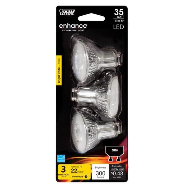 Feit Electric Enhance MR16 GU10 LED Bulb Bright White 35 Watt Equivalence 3