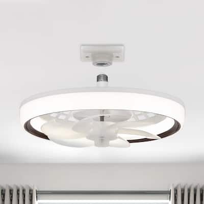 13-In Socket White LED Ceiling Fans with Lights and Remote