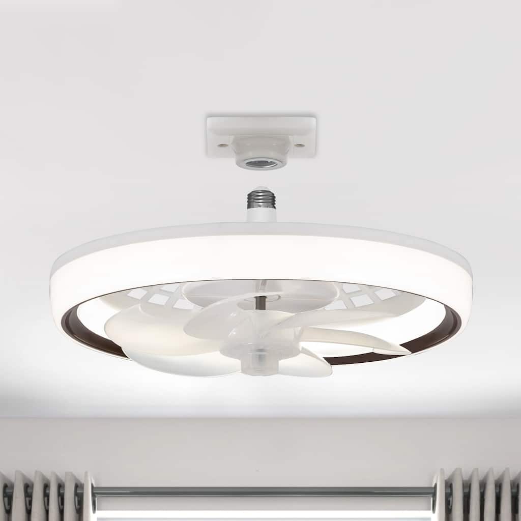 13-In Socket White LED Ceiling Fans with Lights and Remote