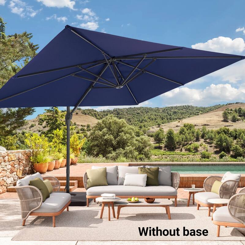 BONOSUKI Outdoor 11.5x9FT Cantilever Patio Umbrella with 360 Rotation - Navy Blue