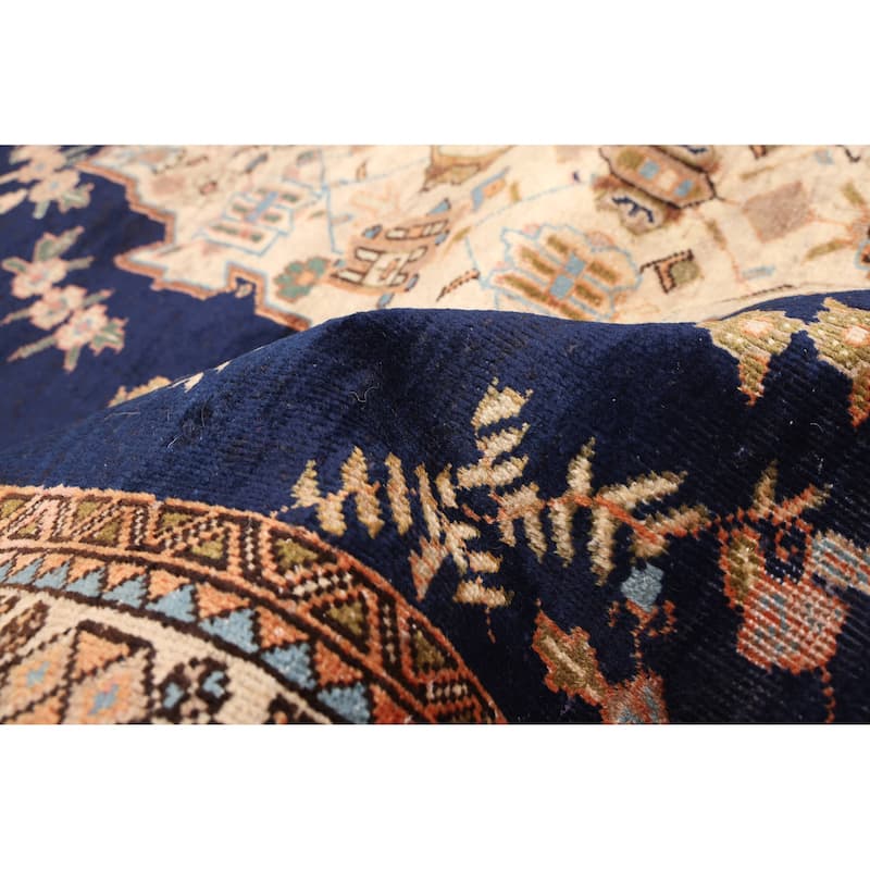 ECARPETGALLERY Hand-knotted Anatolian Vintage Dark Navy Wool Rug - 4'8 x 9'9