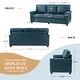 preview thumbnail 51 of 70, Rita Transitional Living Room 3-Seat Genuine Leather Nailhead Sofa with Solid Wood Legs and Removable Cushions