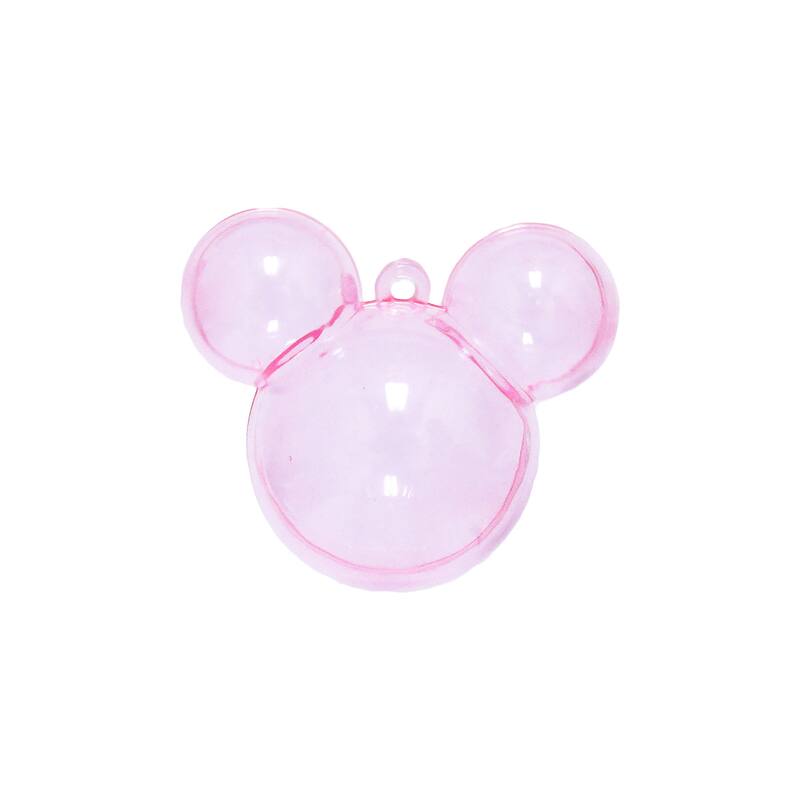 Set of 24 pcs Pink Plastic Mouse Baby Shower Party Favor Candy Holder Gift Box 2.5in - 2.5" H x 2.75" W x 1.5" DP - 2.5" H x 2.75" W x 1.5" DP - Pink