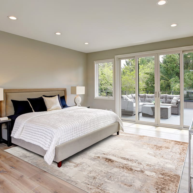 Gertmenian Arlo High Low Transitional Modern Gray Ivory Black Indoor Area Rug Collection