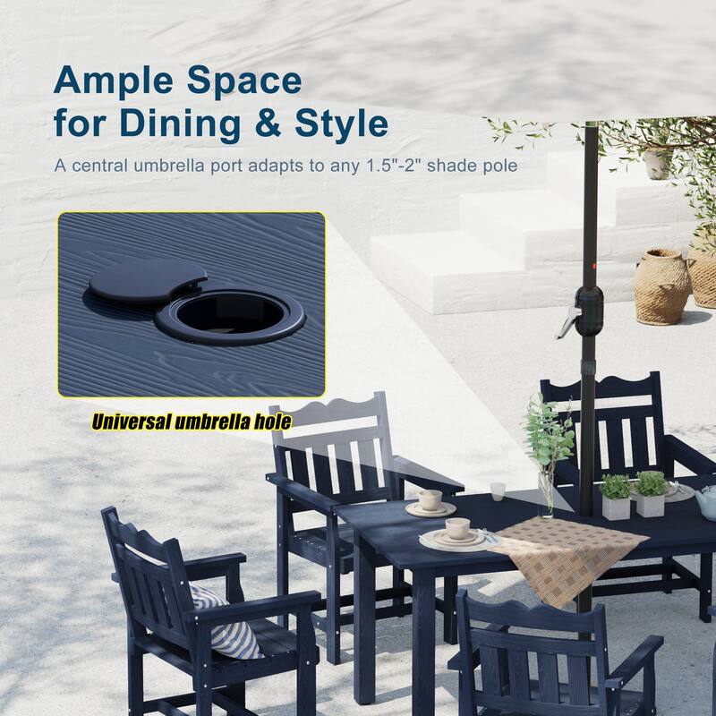 HIPS Outdoor Dining Set, Ergonomic Patio Chairs and Table(Set of 7)