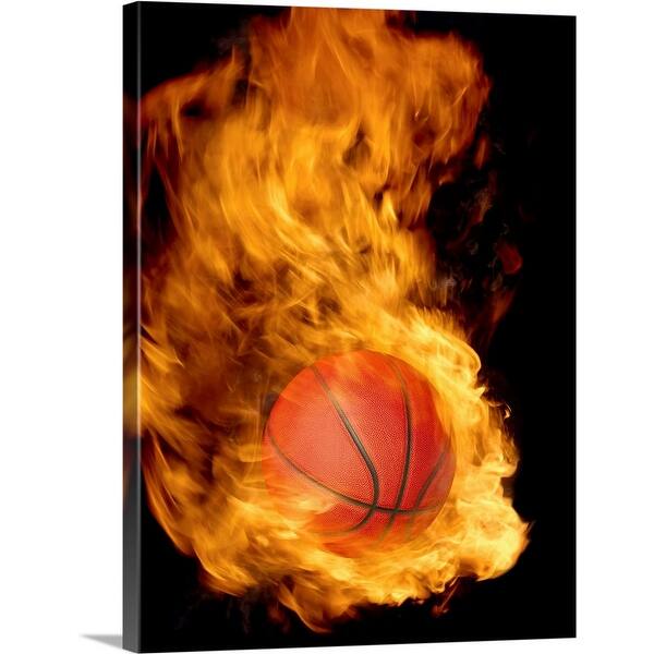 Shop Basketball On Fire Canvas Wall Art Overstock 16473547