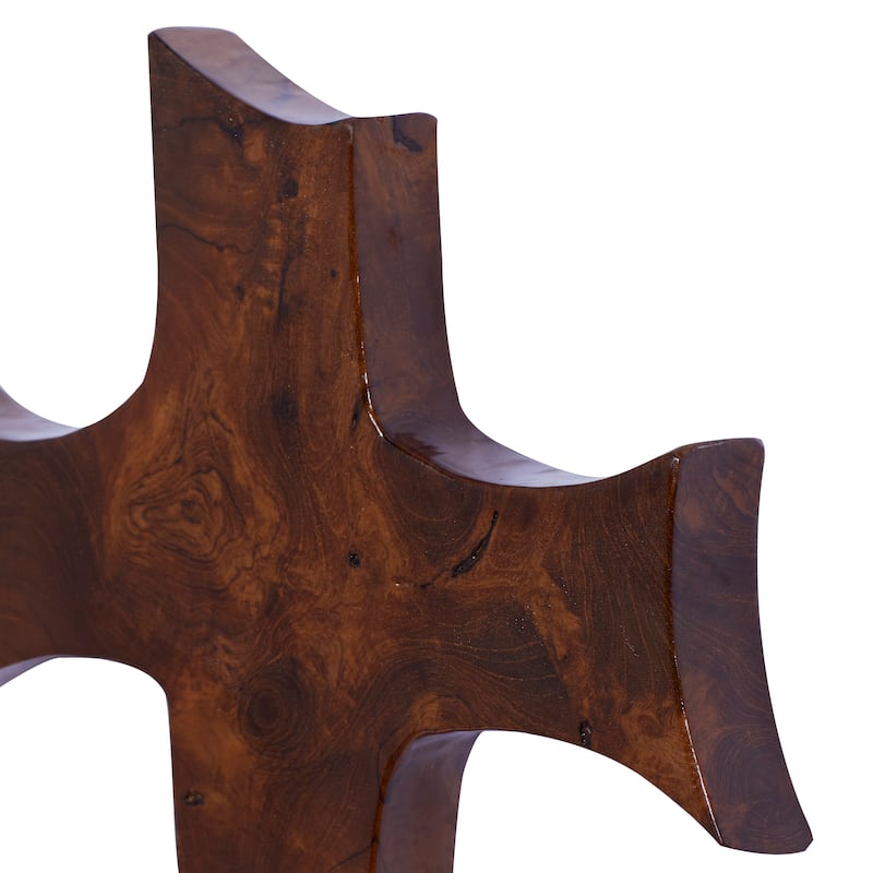 Brown Teak Wood Eclectic Style Wall Decor