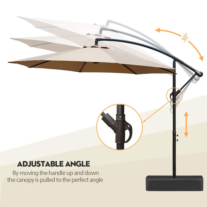 Aoodor 10 ft. Patio Offset Hanging Cantilever Patio Umbrella
